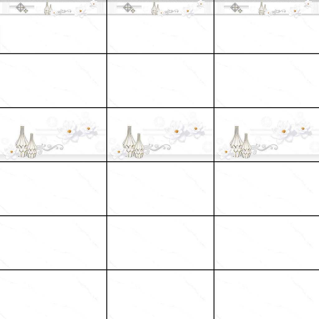 Gạch ốp tường men bóng trắng vân khói điểm hoa TN-GND-V2   - 30x60