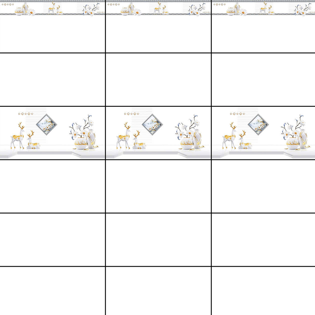 Gạch ốp tường men bóng trắng trơn điểm con nai TN-GNF-V2 - 30x60