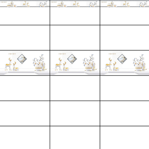  Gạch ốp tường men bóng trắng trơn điểm con nai TN-GNF-V2 - 30x60 