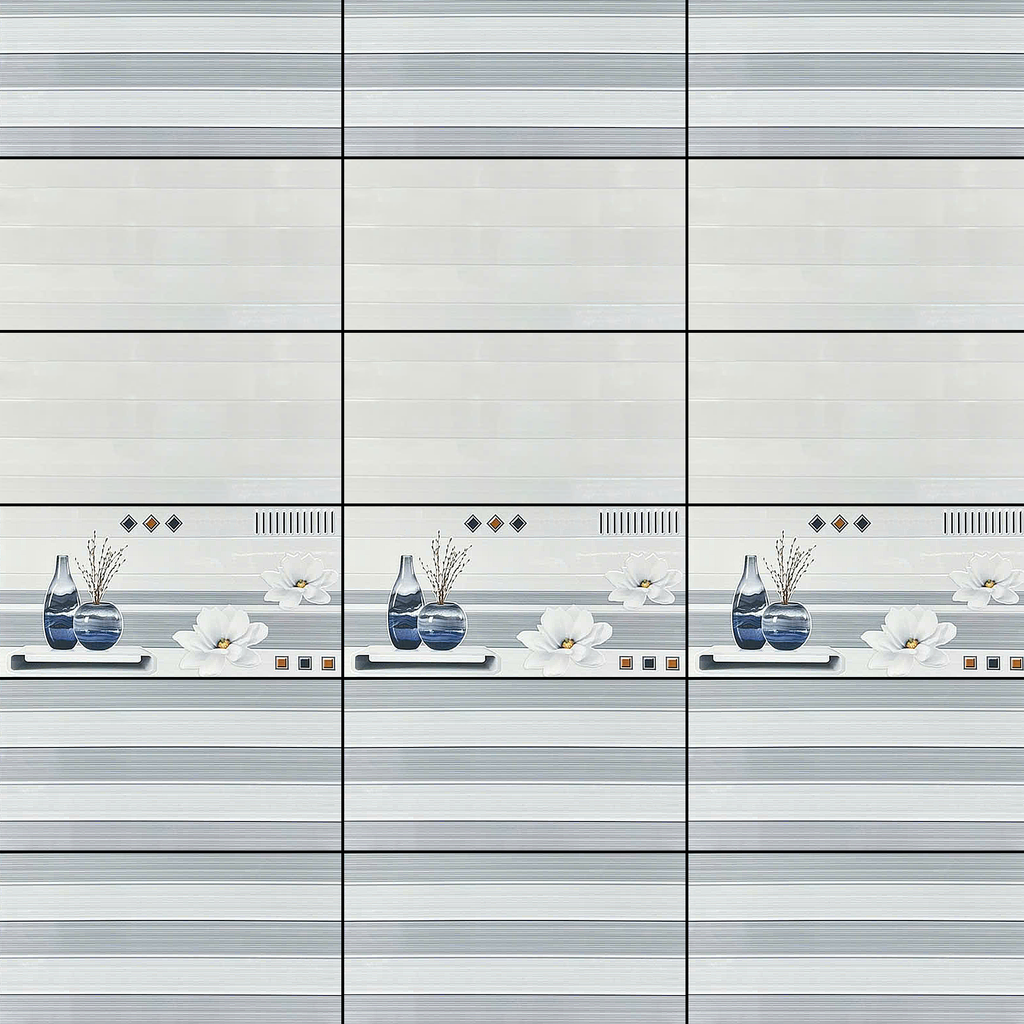 Gạch ốp tường men bóng sọc điểm hoa TN-GNG - 30x60