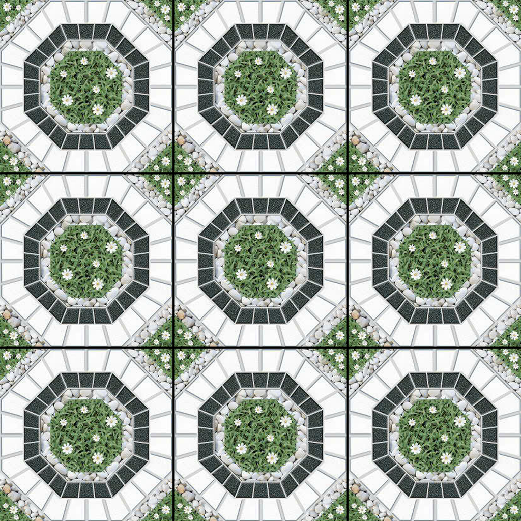 Gạch lát nền sân vườn sỏi đá hoa cỏ TP-MFZV - 50x50
