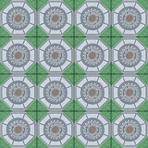  Gạch lát nền sân vườn mờ hoa văn xám TPS-MMZV - 50x50 