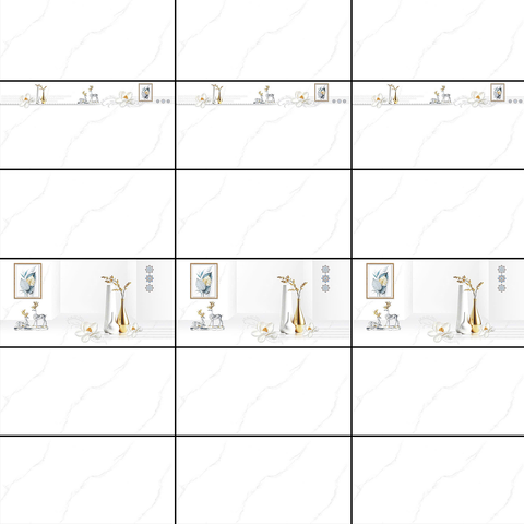  Gạch ốp tường đá bóng kính trắng trơn điểm hoa TTV-GXZF   - 30x60 