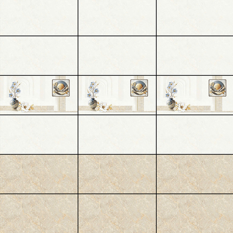  Gạch ốp tường đá bóng kính vân mây vàng điểm hoa TTV-GXDG   - 30x60 