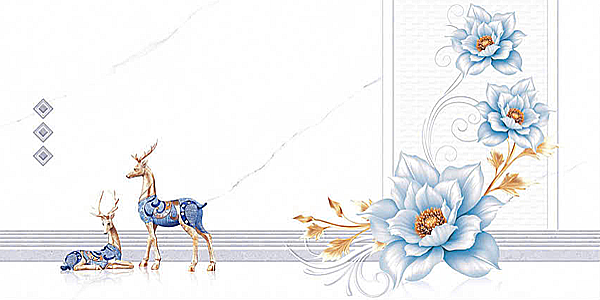 Gạch ốp tường đá bóng kính trắng vân mây điểm hoa BC-GNZD-VF   - 30x60