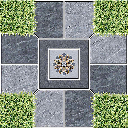 Gạch lát nền sân vườn mờ hoa văn xám DPL-SV-MMV - 50x50