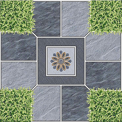  Gạch lát nền sân vườn mờ hoa văn xám DPL-SV-MMV - 50x50 
