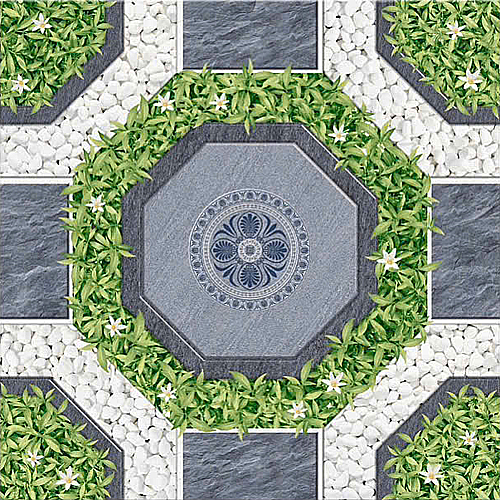 Gạch lát nền sân vườn mờ hoa văn xám DPL-SV-MND - 50x50