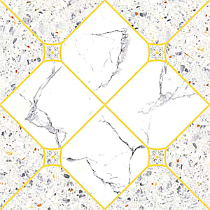 Gạch lát nền đá nhũ vàng hoa văn trắng vân TT-GZZGZ - 30x30