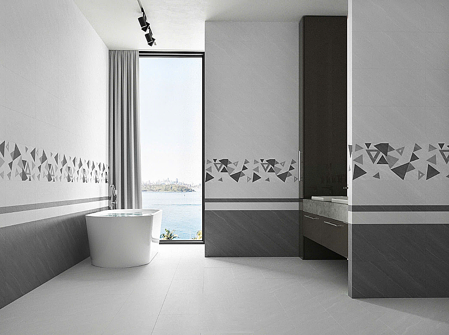 Gạch ốp tường đá mờ vân mây xám điểm hoa văn GT-GN-M-ZF 30x60