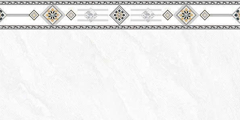 Gạch ốp men bóng vân mây xám viền hoa văn điểm bình hoa MHP-HVZG - 40x80