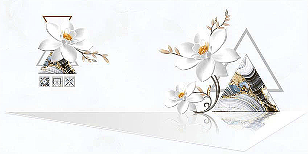 Gạch ốp tường men bóng trắng vân mây điểm hoa MK-GNVZ   - 30x60