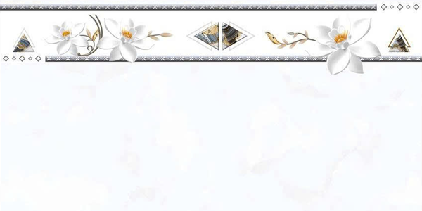 Gạch ốp tường men bóng trắng vân mây điểm hoa MK-GNVZ   - 30x60