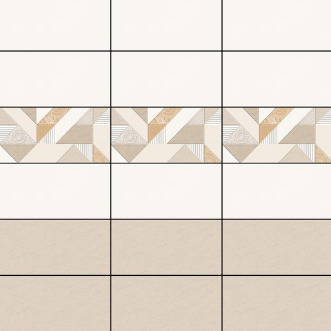  Gạch ốp tường men mờ vân mây kem điểm hoa văn GHCM-GNZD 30x60 