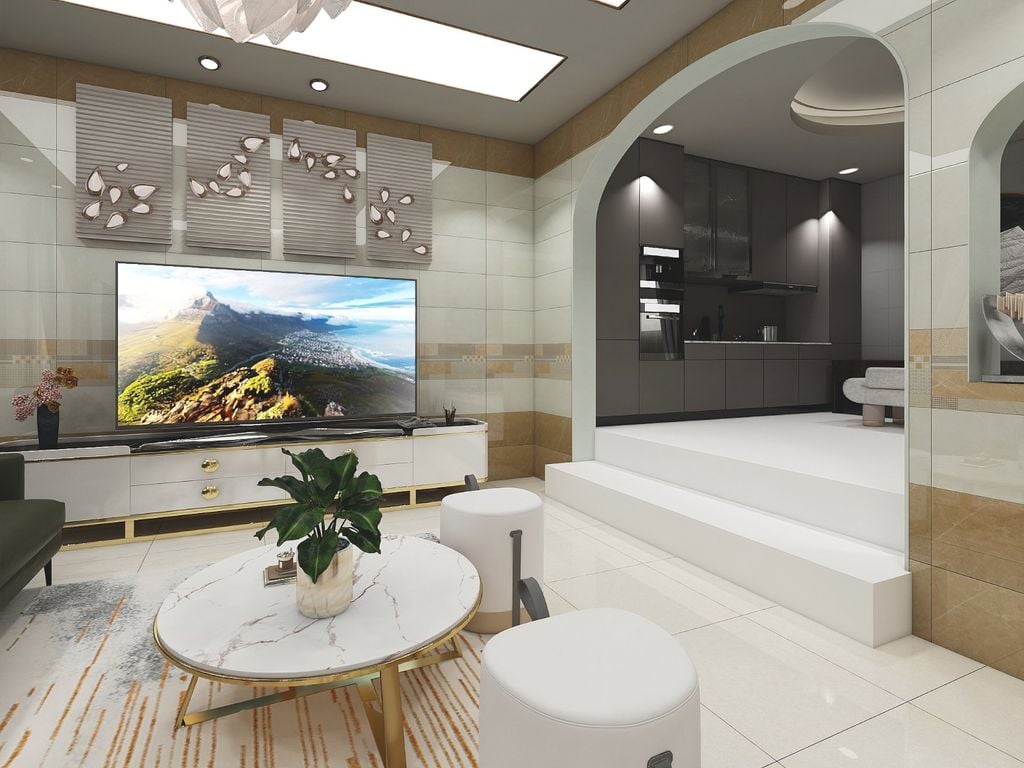 Gạch ốp lát đá bán sứ bóng kính trắng trơn CTN-NXZN - 60x60