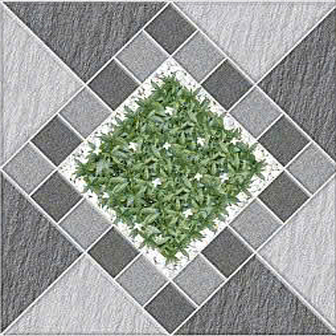  Gạch lát nền sân vườn mờ hoa văn xám PL-MZF - 50x50 