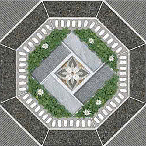  Gạch lát nền sân vườn mờ hoa văn xám PL-MZG - 50x50 