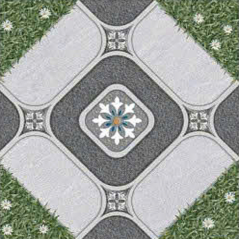  Gạch lát nền sân vườn mờ hoa văn xám PL-MZM - 50x50 