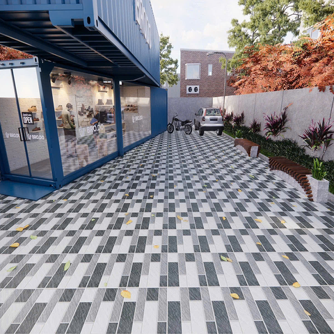  Gạch lát nền sân vườn mờ hoa văn xám PL-PELE-MMGZ - 50x50 