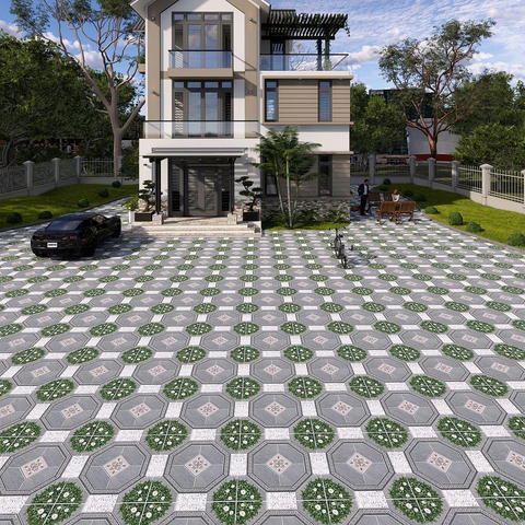  Gạch lát nền sân vườn mờ hoa văn xám PL-PELE-MMGF - 50x50 