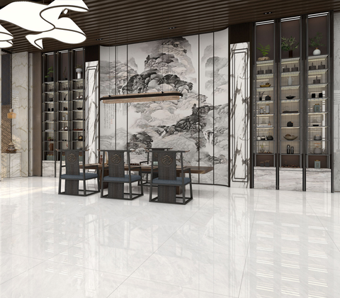  Gạch ốp lát đá bóng kính vân mây xám KH-DZDZH - 100x100 