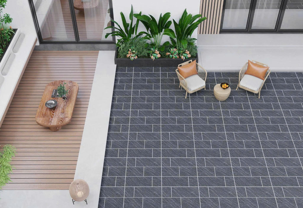 Gạch lát nền sân vườn đá mờ hoa văn xám TP-MMZD - 50x50