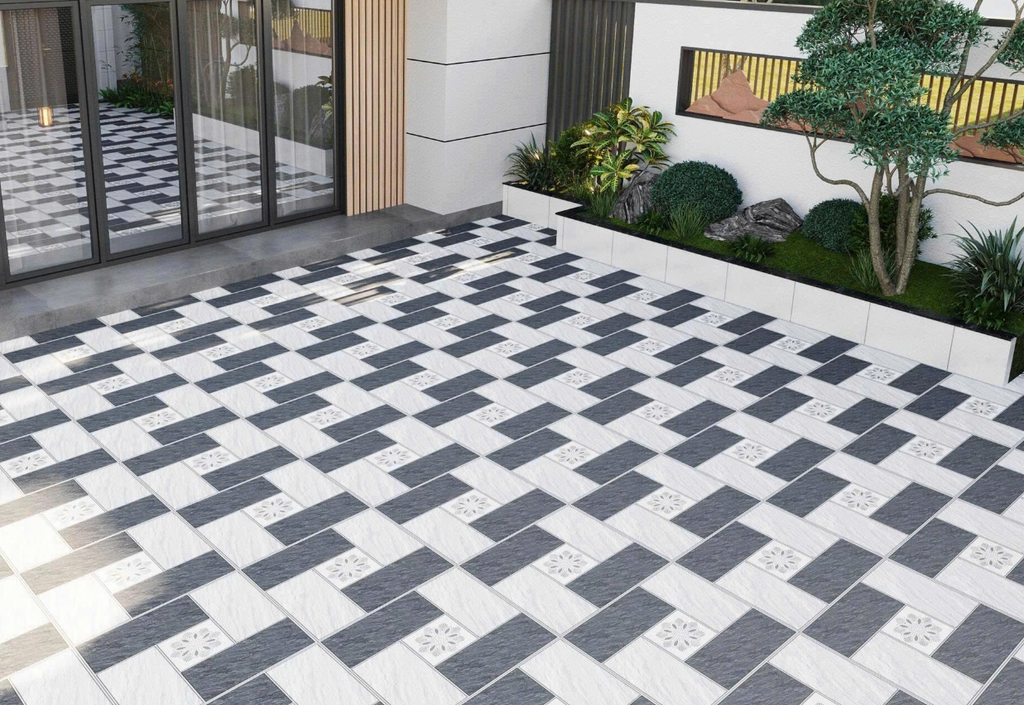 Gạch lát nền sân vườn đá mờ hoa văn xám TP-MMZF - 50x50