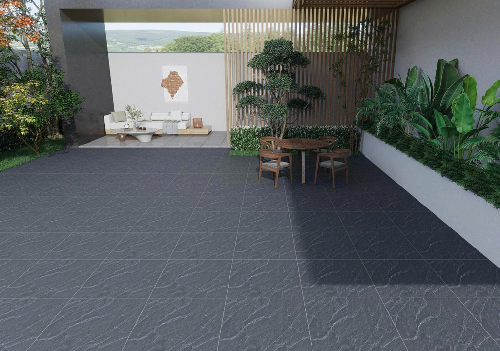 Gạch lát nền sân vườn đá mờ hoa văn xám TP-MMZH - 50x50