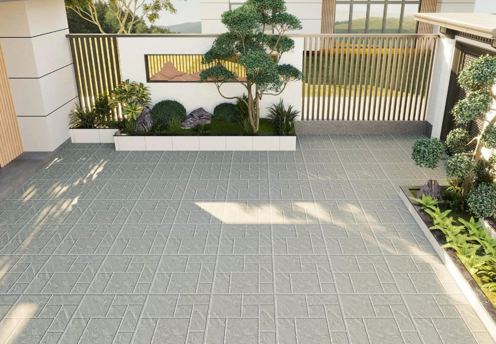 Gạch lát nền sân vườn đá mờ hoa văn xám TP-MMZN - 50x50