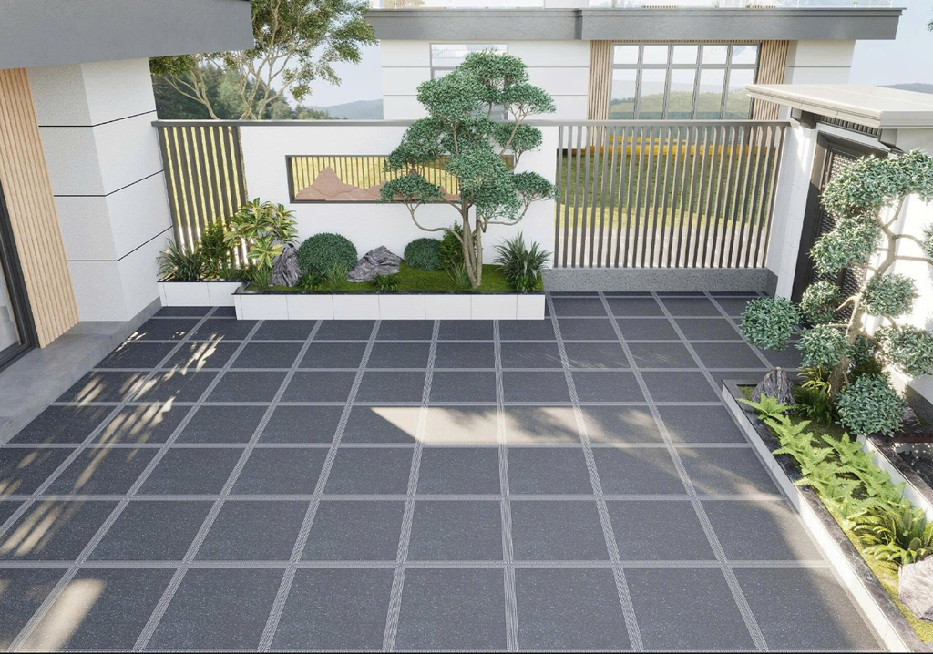 Gạch lát nền sân vườn đá mờ hoa văn xám TP-MMZV - 50x50