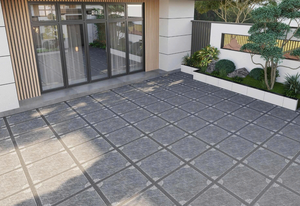 Gạch lát nền sân vườn đá mờ hoa văn xám TP-MMDZ - 50x50