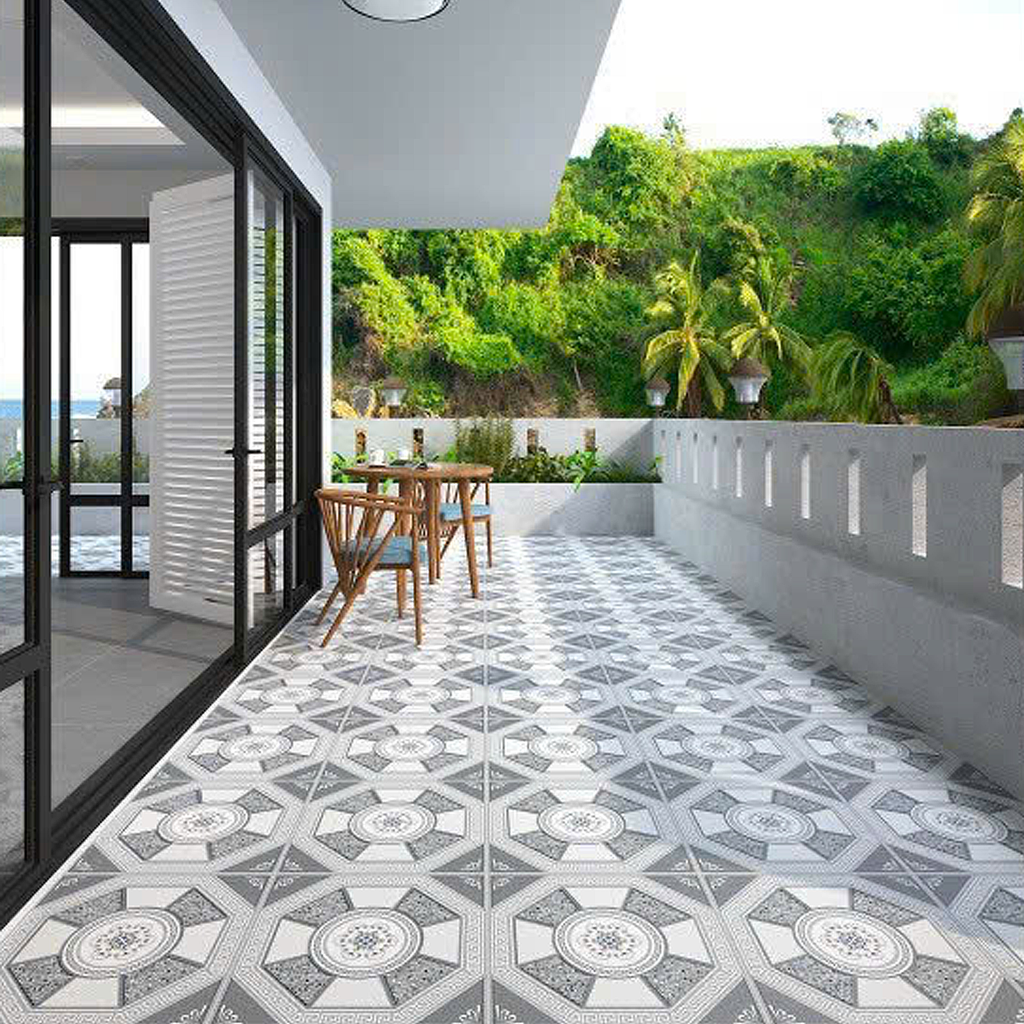 Gạch lát nền sân vườn mờ hoa văn xám DPL-SV-MMZZH - 50x50
