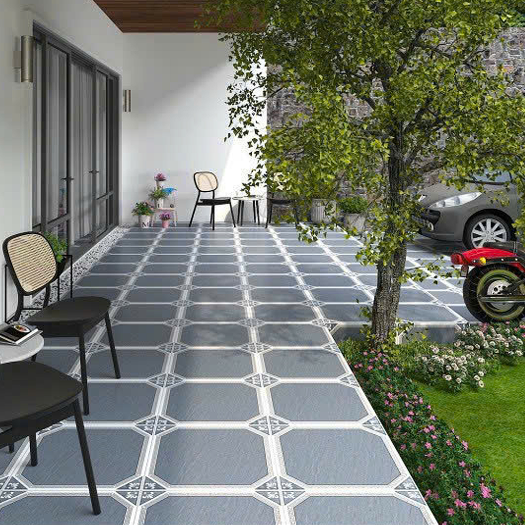 Gạch lát nền sân vườn mờ hoa văn xám DPL-SV-MMZZT - 50x50