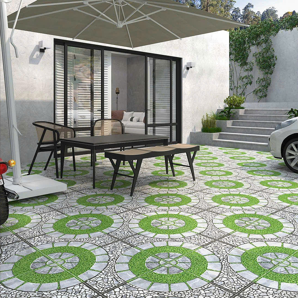 Gạch lát nền sân vườn mờ hoa văn xám DPL-SV-MMG - 50x50