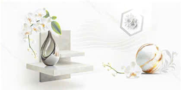 Gạch ốp tường men bóng trắng vân khói điểm hoa TH-GNZZF-R   - 30x60