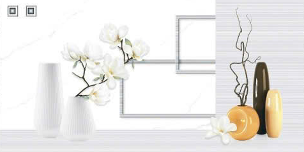 Gạch ốp tường đá bán sứ trắng vân khói điểm hoa THP-GZNZG - 30x60