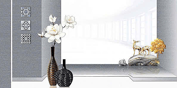 Gạch ốp tường đá bóng kính trắng vân xám điểm hoa TK-GNZH  - 30x60