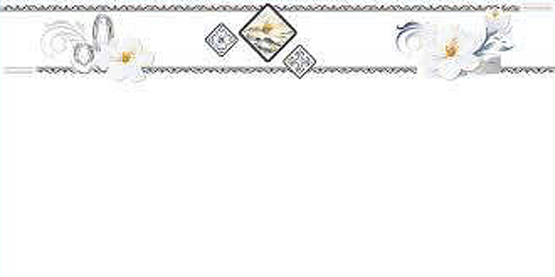 Gạch ốp men bóng trắng trơn viền hoa văn điểm bình hoa TK-HVMM - 40x80