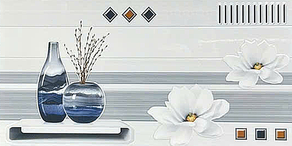 Gạch ốp tường men bóng sọc điểm hoa TN-GNG - 30x60