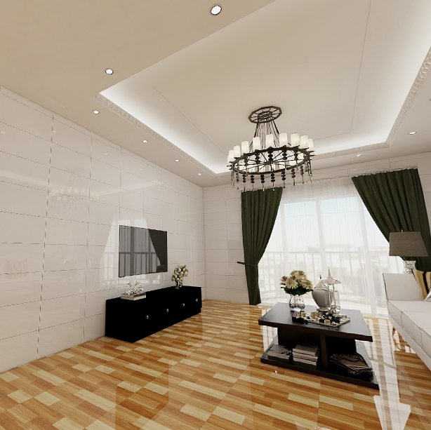 Gạch ốp tường đá bóng kính trắng trơn điểm hoa văn TP - GZNZZ - VB 30x60