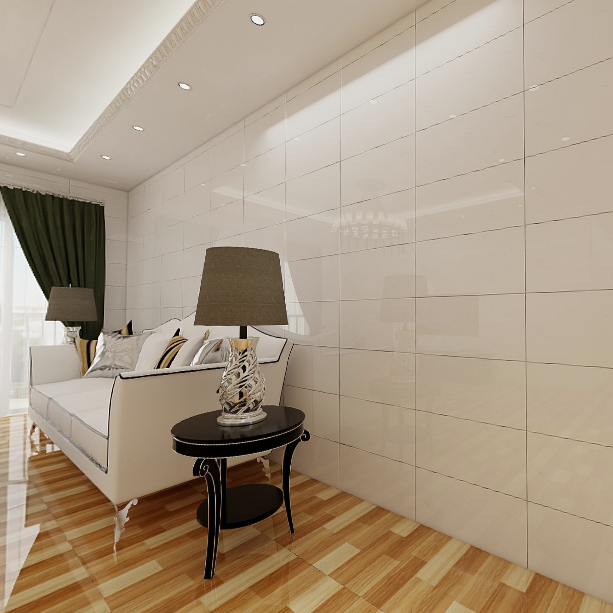 Gạch ốp tường đá bóng kính trắng trơn điểm hoa văn TP - GZNZZ - VB 30x60