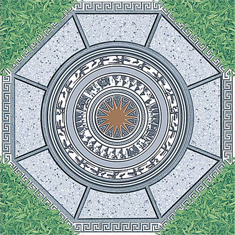  Gạch lát nền sân vườn mờ hoa văn xám TPS-MMZV - 50x50 