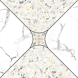 Gạch lát nền đá mờ hoa văn trắng vân GZZGZ - 30x30