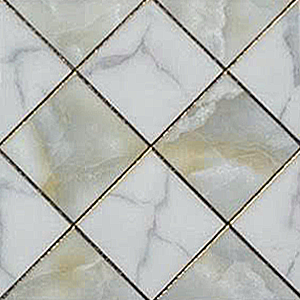 Gạch trang trí đá bóng kính trắng vân xanh hình thoi TT-GZDF - 30x30