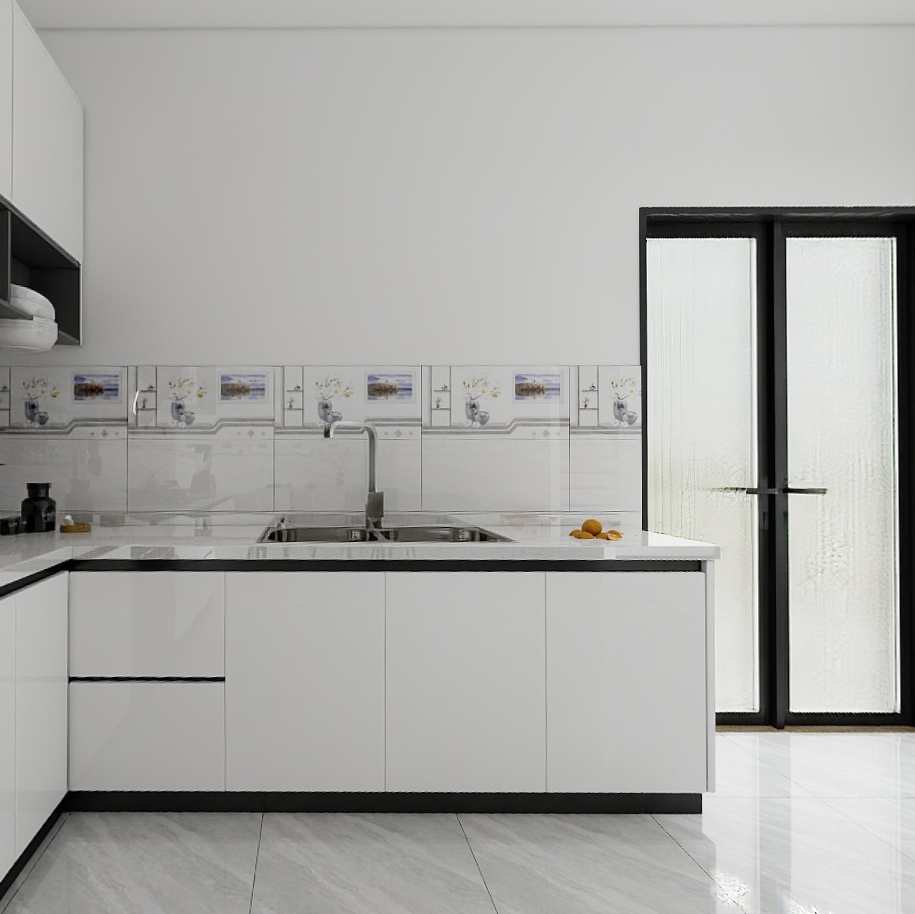 Gạch ốp tường men kính xám trắng điểm hoa văn TP - GZNZG - 30x60