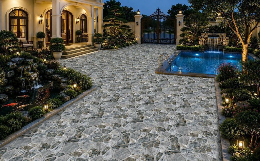Gạch lát nền sân vườn vân đá xám GR-MTZG 50x50