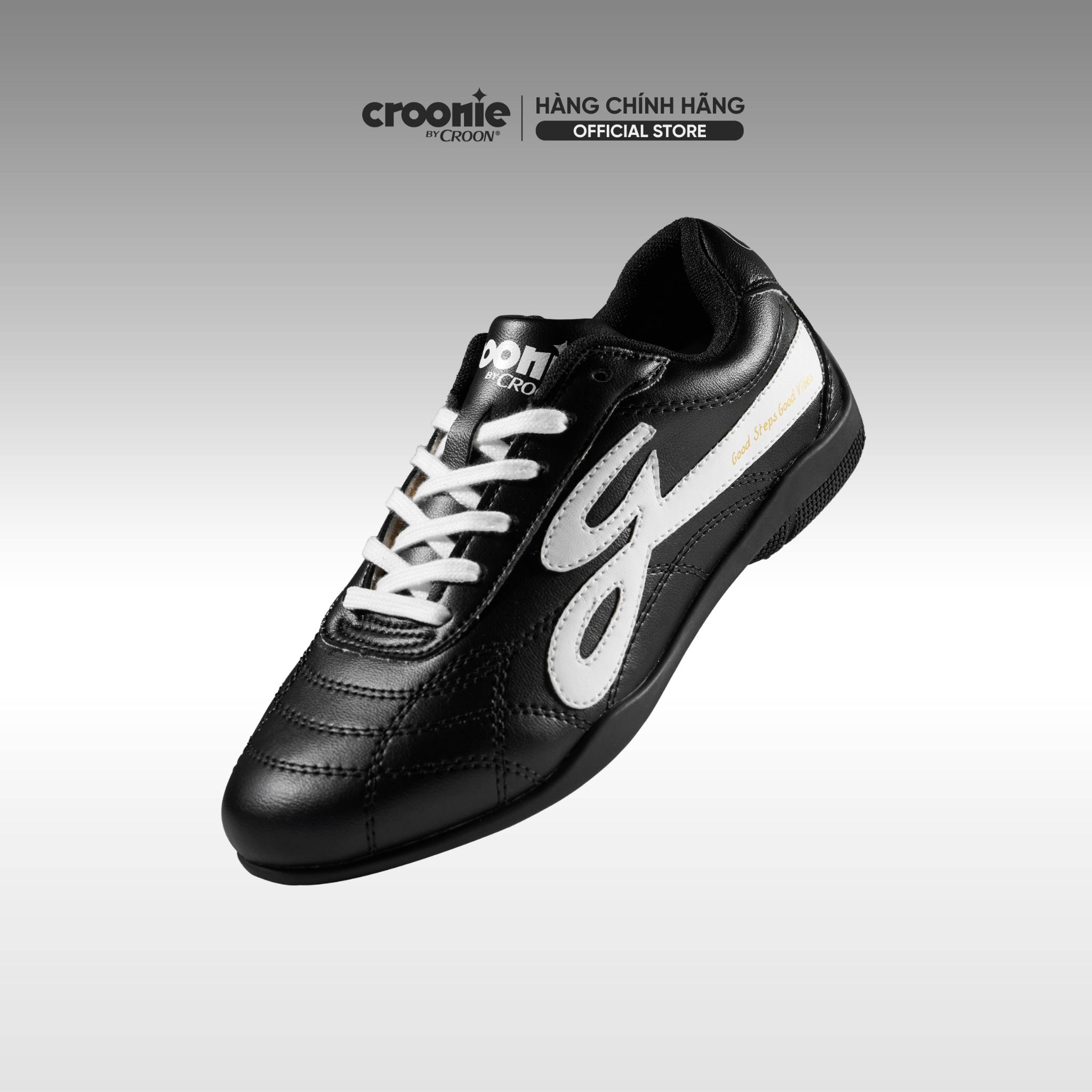  [CHÍNH HÃNG] Giày Sneaker Thời Trang CROONIE by CROON phong cách Block Core, Croonie Pulse Soccer CRi25, Made in Vietnam - Màu Đen 