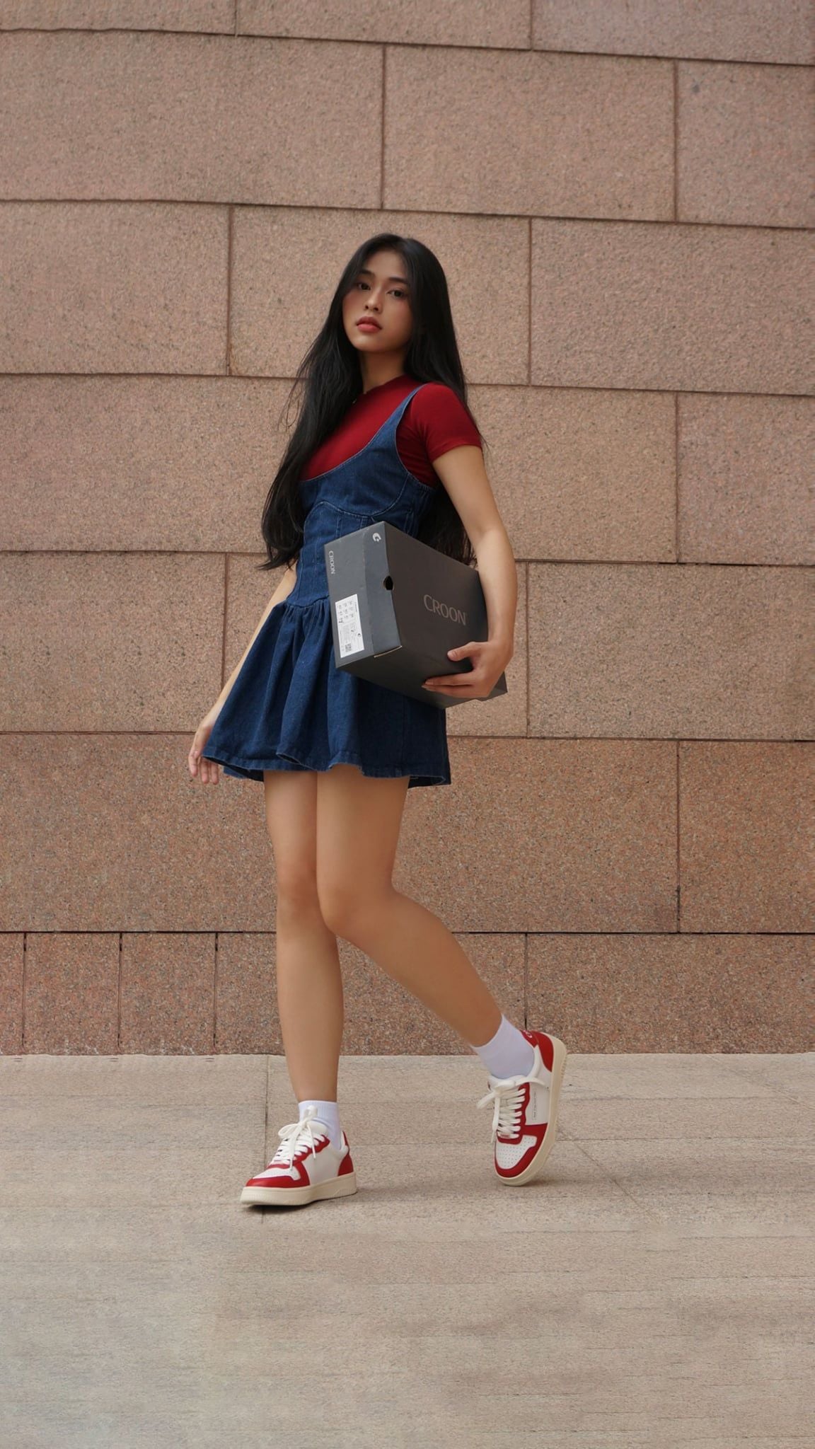  [CHÍNH HÃNG] Giày Sneaker CROON CROURT - Màu Đỏ 