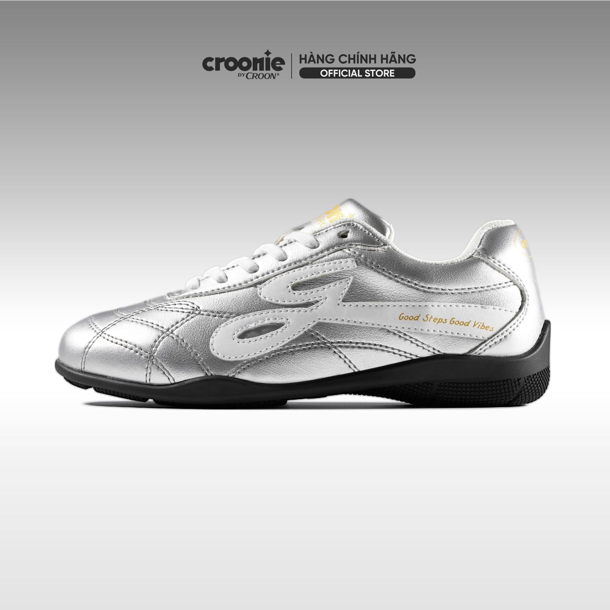  [CHÍNH HÃNG] Giày Sneaker Thời Trang CROONIE by CROON phong cách Block Core, Croonie Pulse Soccer CRi25, Made in Vietnam - Màu Bạc 