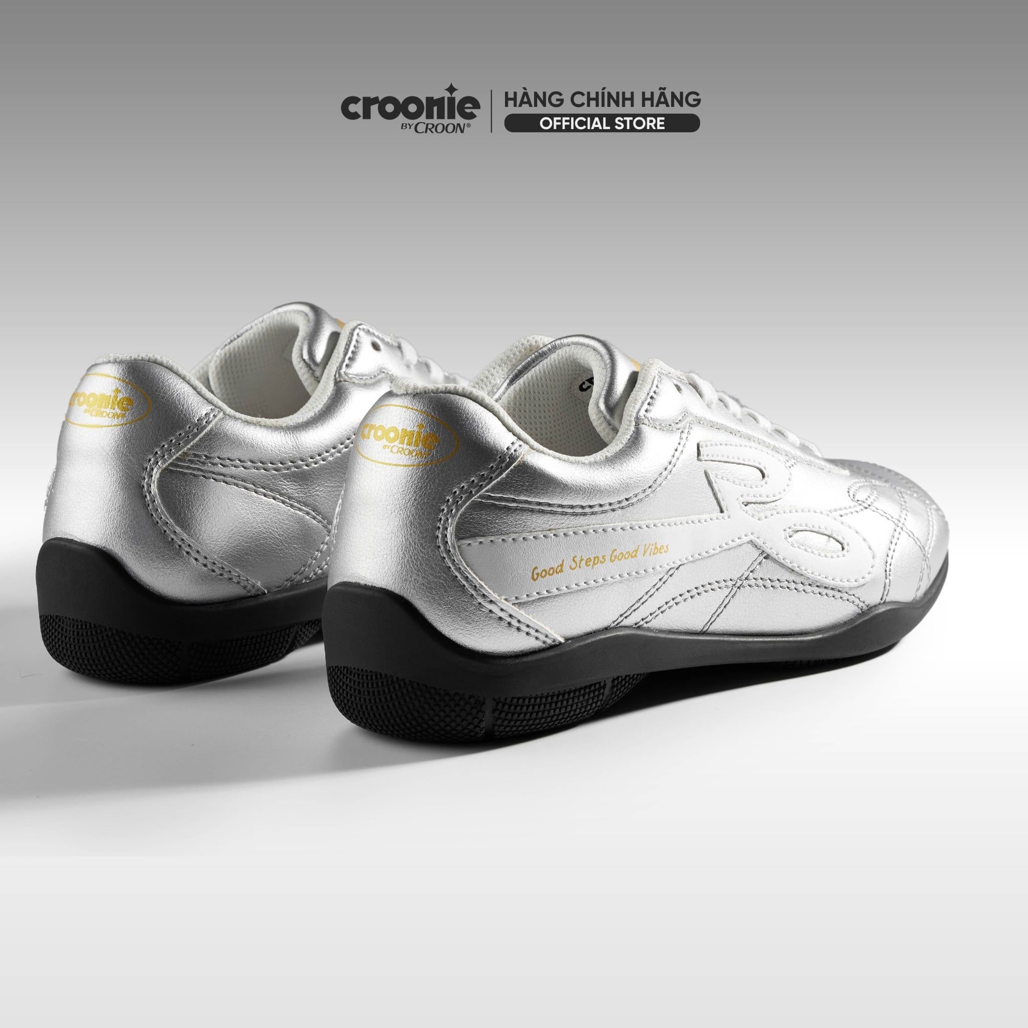  [CHÍNH HÃNG] Giày Sneaker Thời Trang CROONIE by CROON phong cách Block Core, Croonie Pulse Soccer CRi25, Made in Vietnam - Màu Bạc 